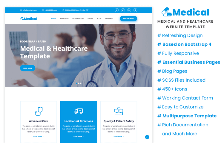 Medical Bootstrap Template For Healthcare And Medical Graygrids